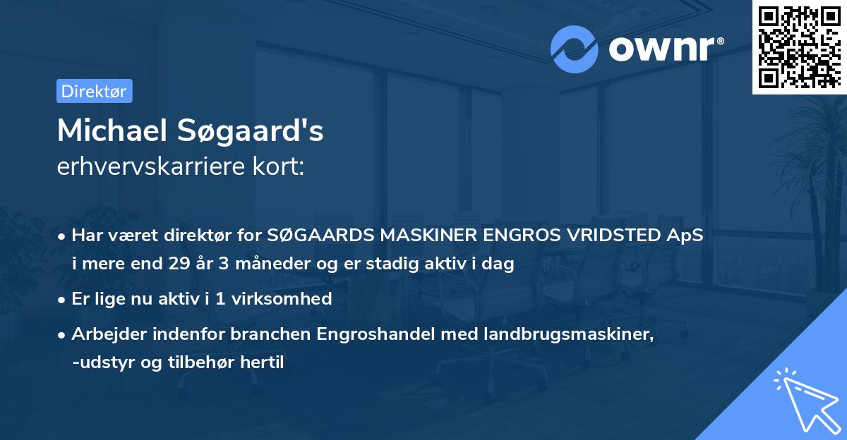 Michael Søgaard's erhvervskarriere kort
