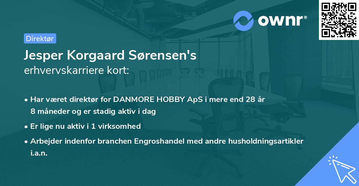 Jesper Korgaard Sørensen's erhvervskarriere kort