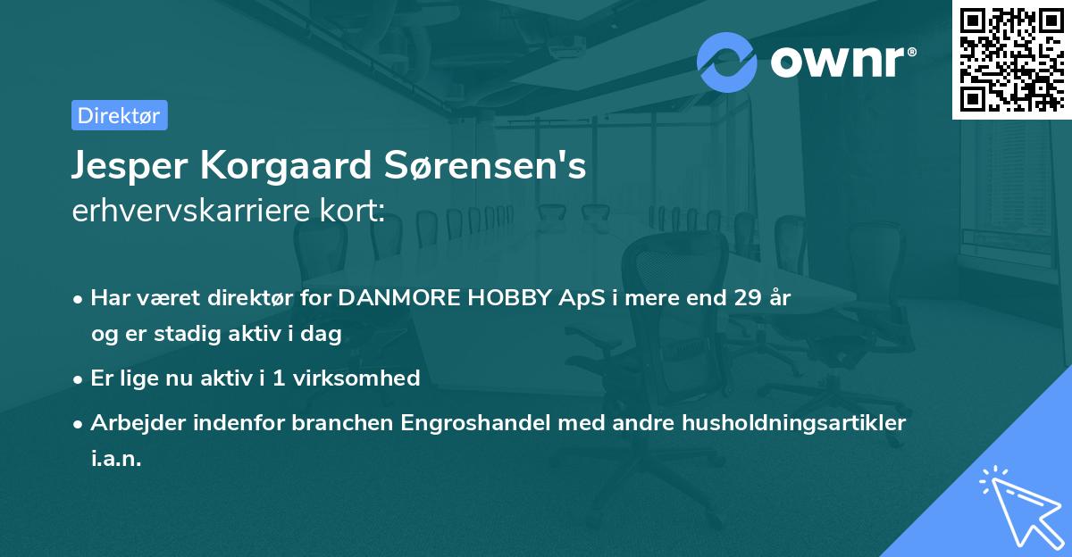 Jesper Korgaard Sørensen's erhvervskarriere kort