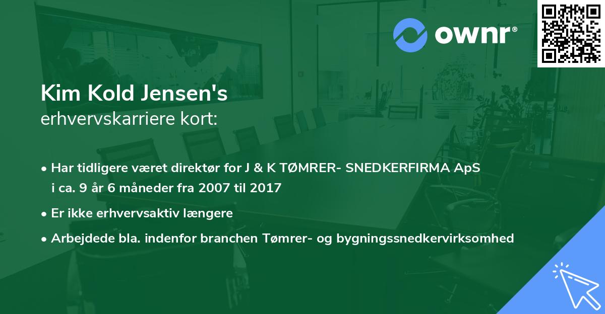 Kim Kold Jensen's erhvervskarriere kort