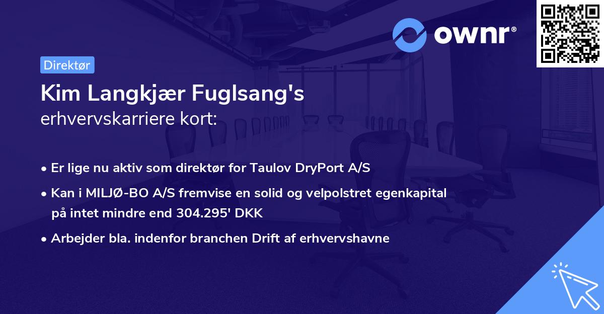 Kim Langkjær Fuglsang's erhvervskarriere kort