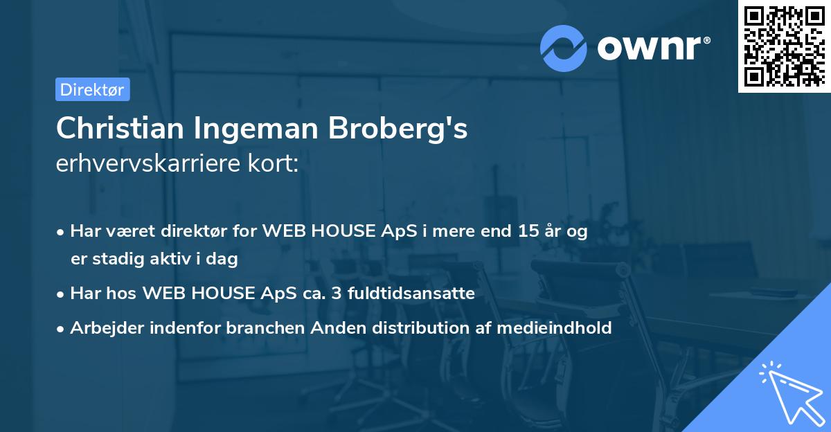 Christian Ingeman Broberg's erhvervskarriere kort