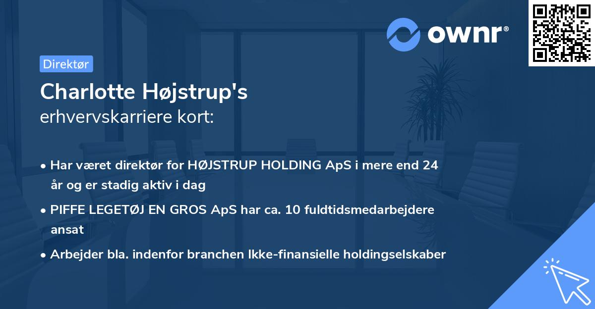 Charlotte Højstrup's erhvervskarriere kort