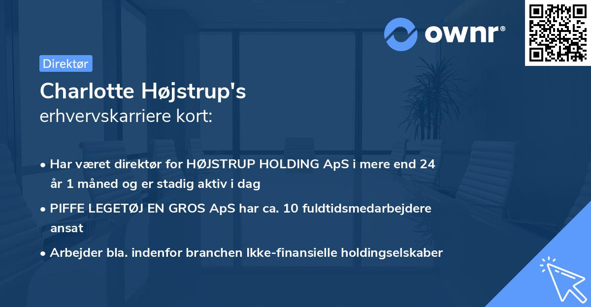 Charlotte Højstrup's erhvervskarriere kort