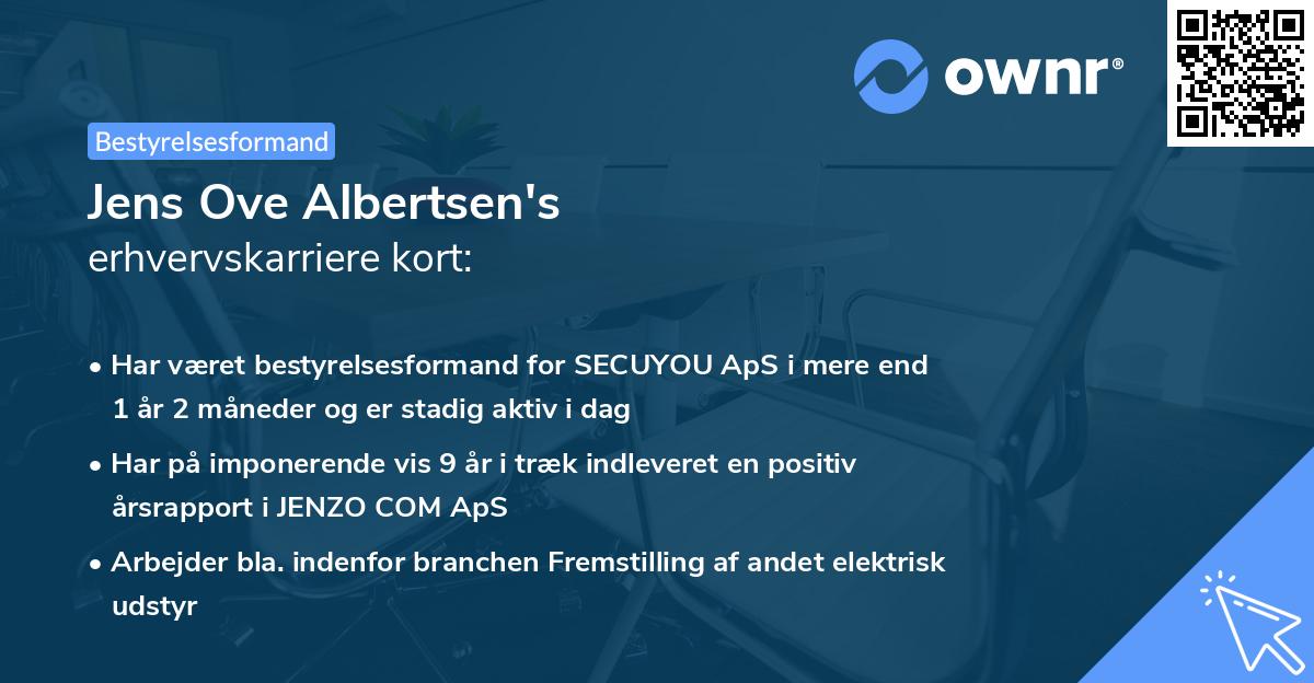 Jens Ove Albertsen's erhvervskarriere kort