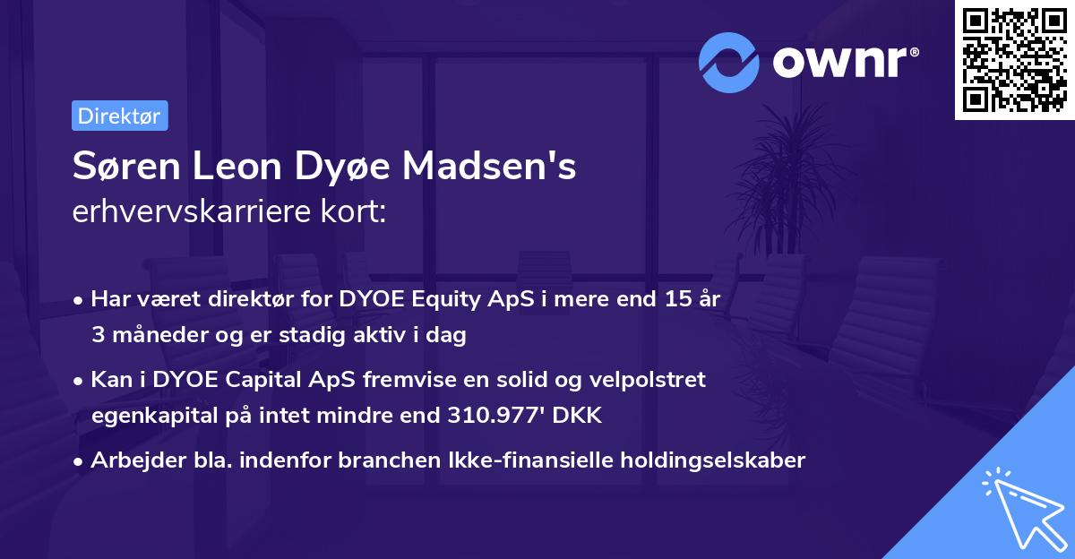 Søren Leon Dyøe Madsen's erhvervskarriere kort