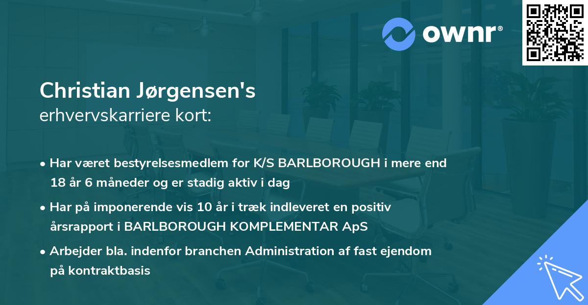 Christian Jørgensen's erhvervskarriere kort