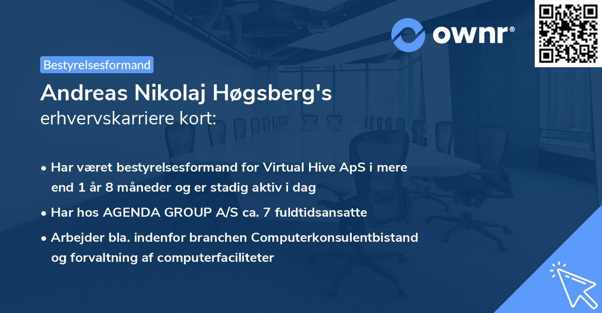 Andreas Nikolaj Høgsberg's erhvervskarriere kort