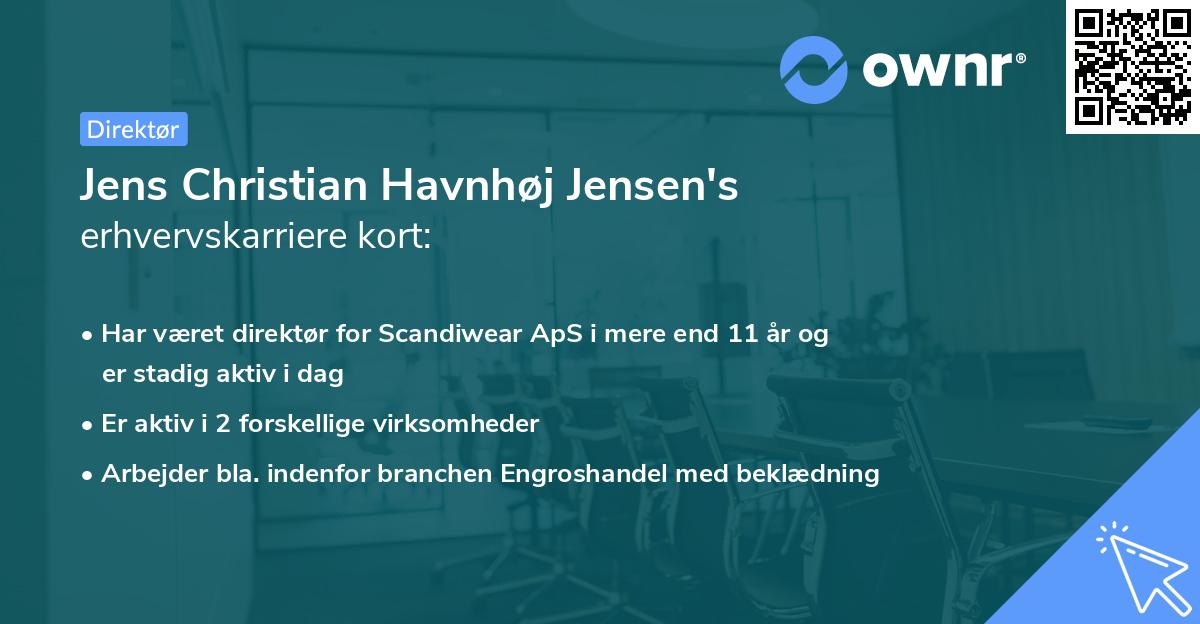 Jens Christian Havnhøj Jensen's erhvervskarriere kort