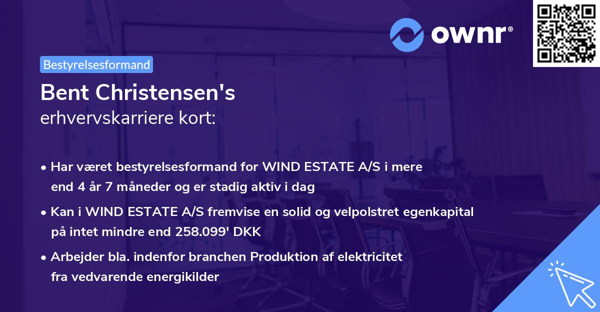 Bent Christensen's erhvervskarriere kort