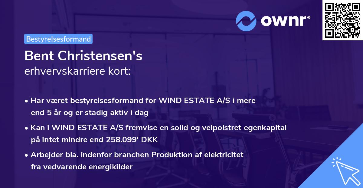 Bent Christensen's erhvervskarriere kort