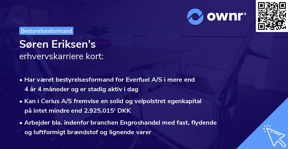 Søren Eriksen's erhvervskarriere kort