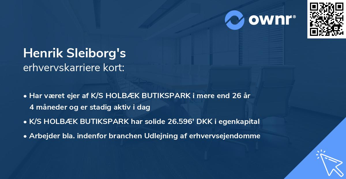 Henrik Sleiborg's erhvervskarriere kort