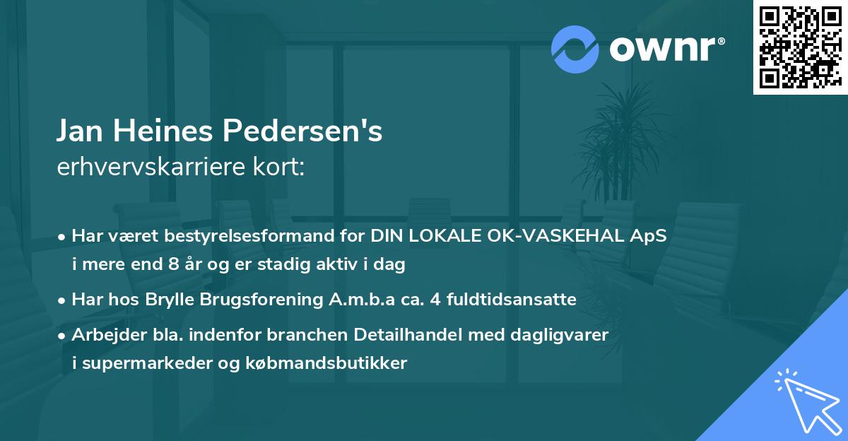 Jan Heines Pedersen's erhvervskarriere kort