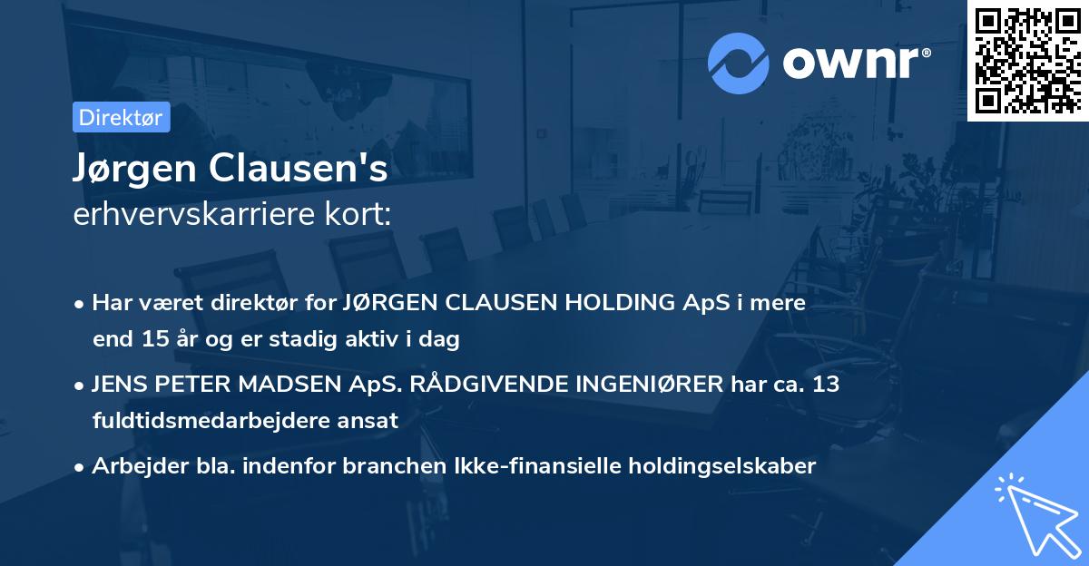 Jørgen Clausen's erhvervskarriere kort