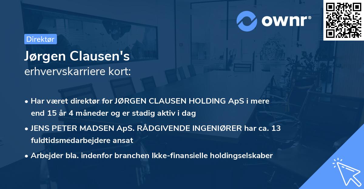 Jørgen Clausen's erhvervskarriere kort