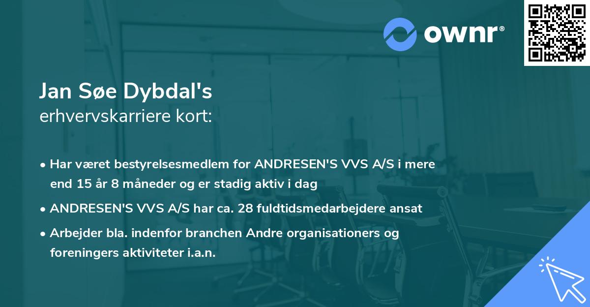 Jan Søe Dybdal's erhvervskarriere kort