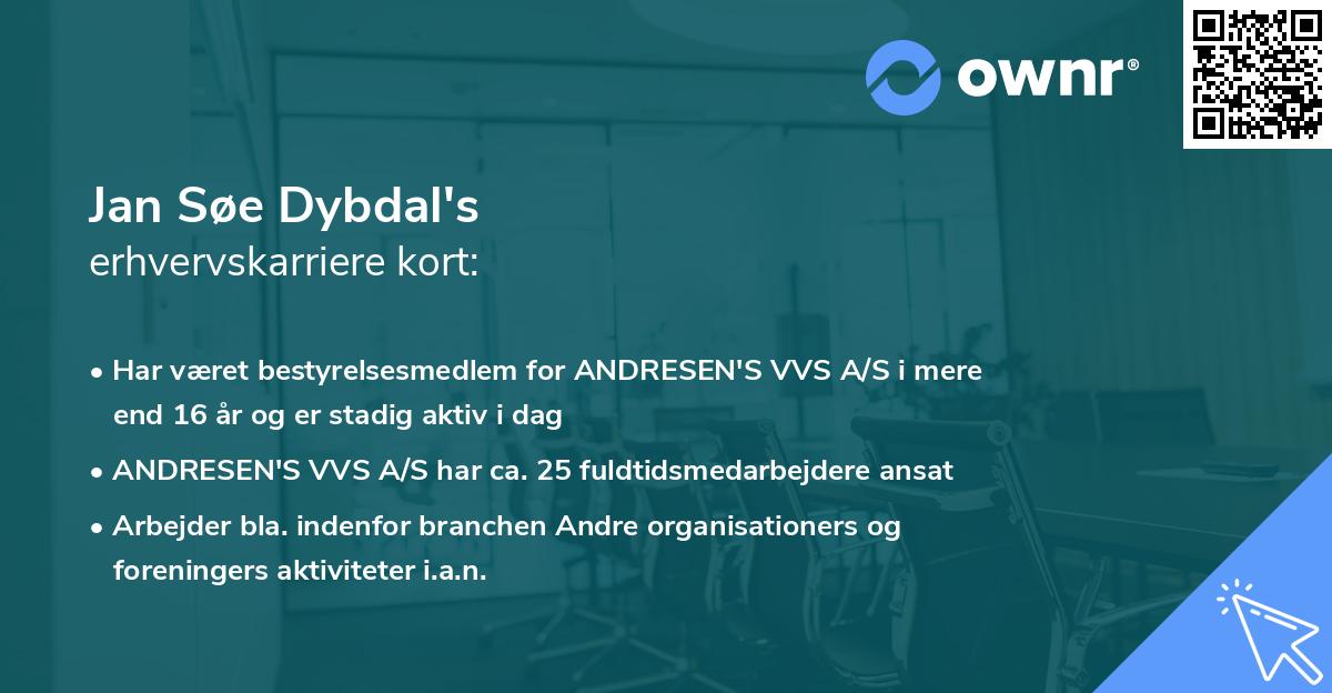 Jan Søe Dybdal's erhvervskarriere kort