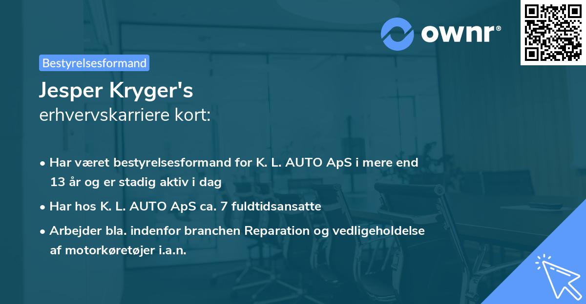 Jesper Kryger's erhvervskarriere kort
