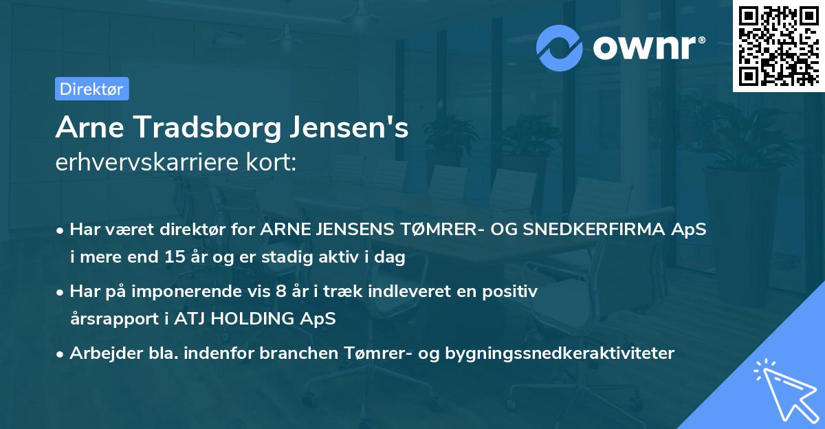 Arne Tradsborg Jensen's erhvervskarriere kort
