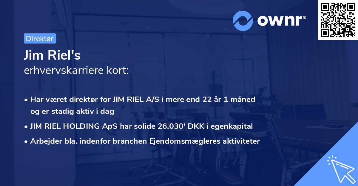 Jim Riel's erhvervskarriere kort