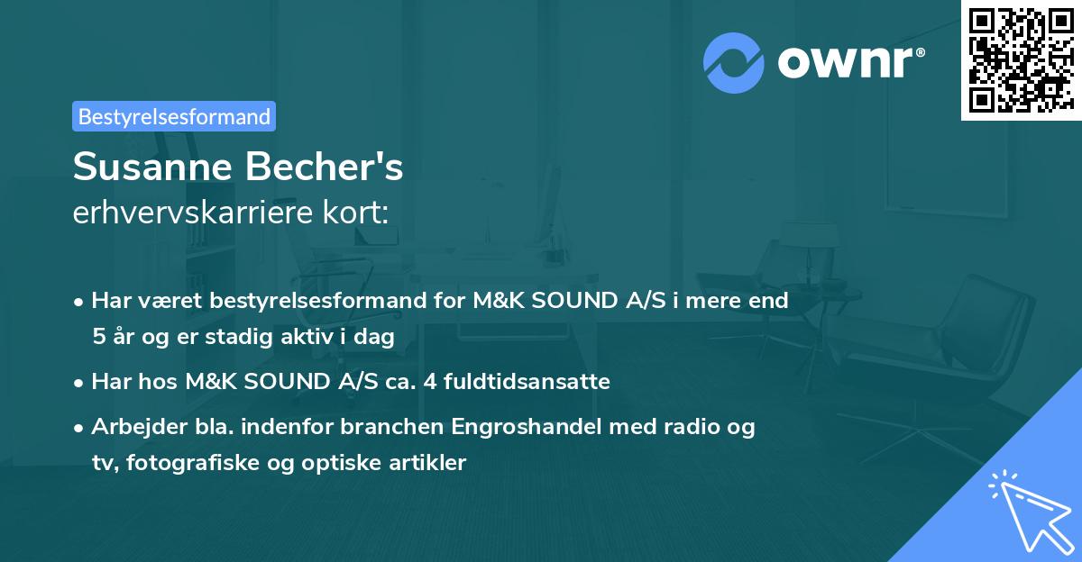 Susanne Becher's erhvervskarriere kort