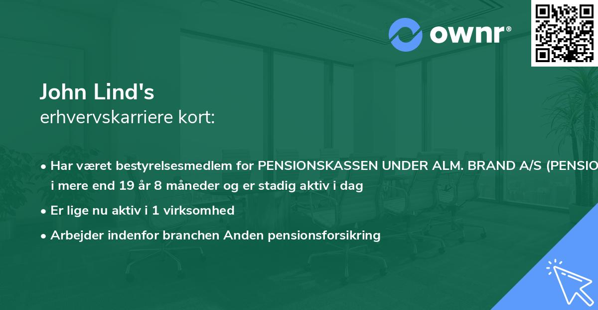 John Lind's erhvervskarriere kort