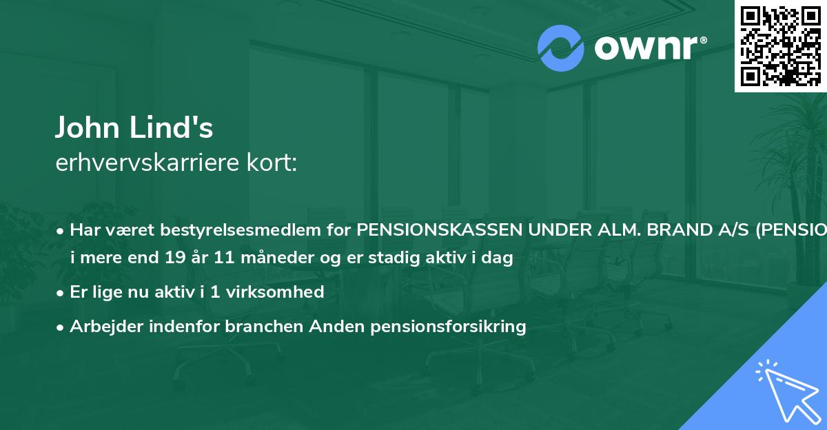 John Lind's erhvervskarriere kort