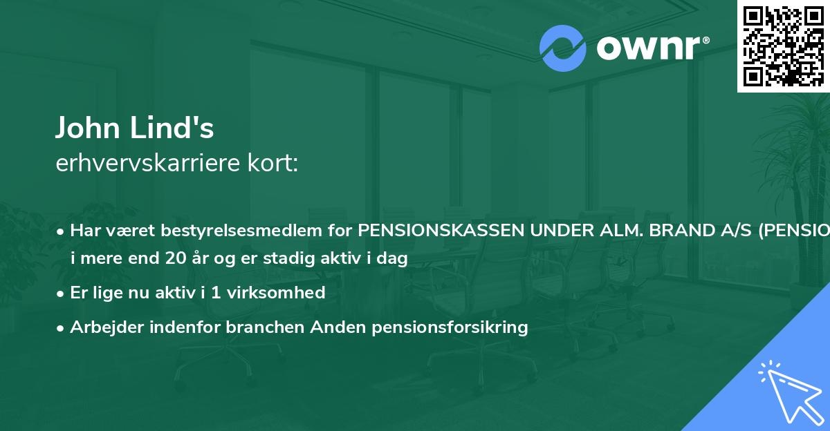 John Lind's erhvervskarriere kort