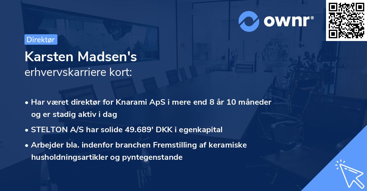 Karsten Madsen's erhvervskarriere kort