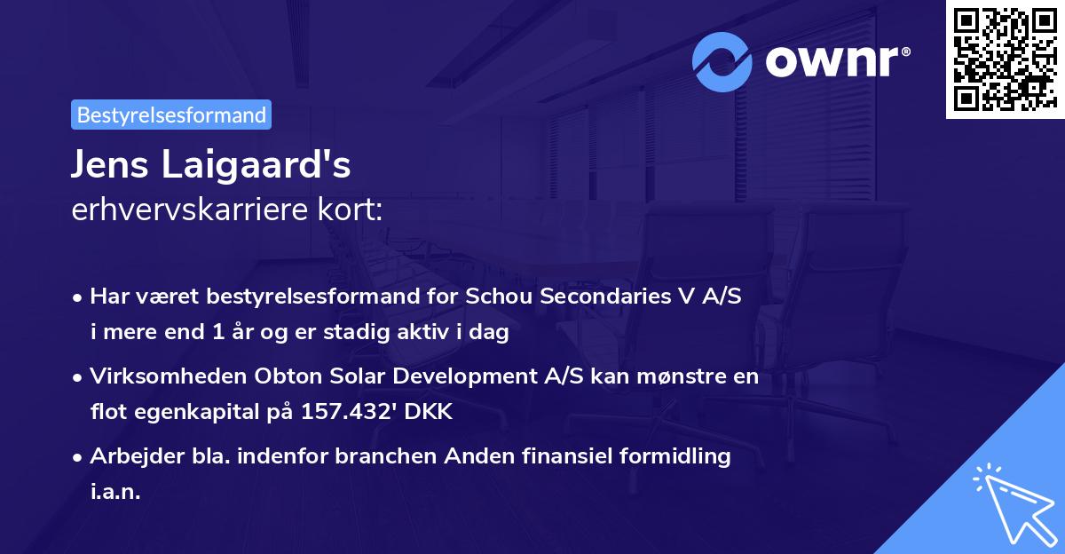 Jens Laigaard's erhvervskarriere kort