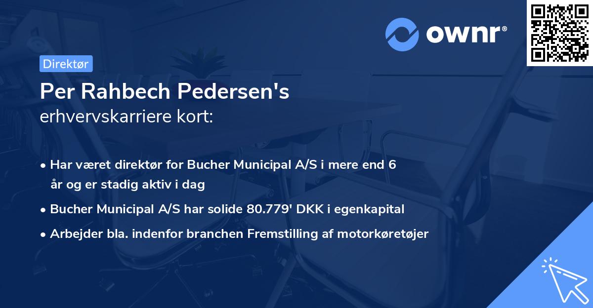 Per Rahbech Pedersen's erhvervskarriere kort