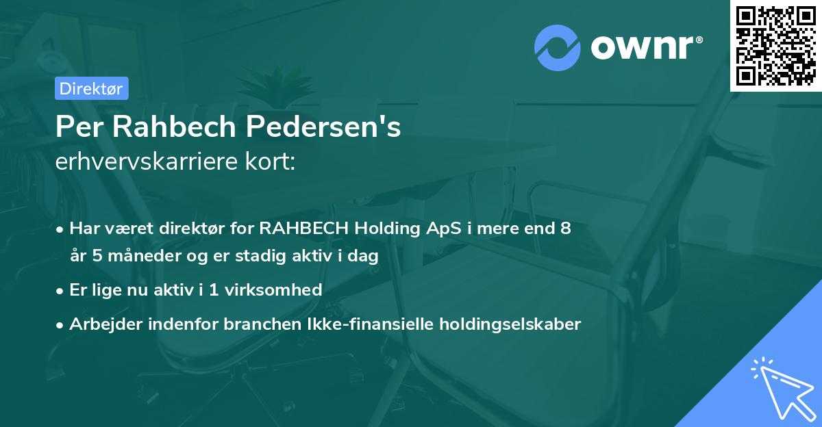 Per Rahbech Pedersen's erhvervskarriere kort