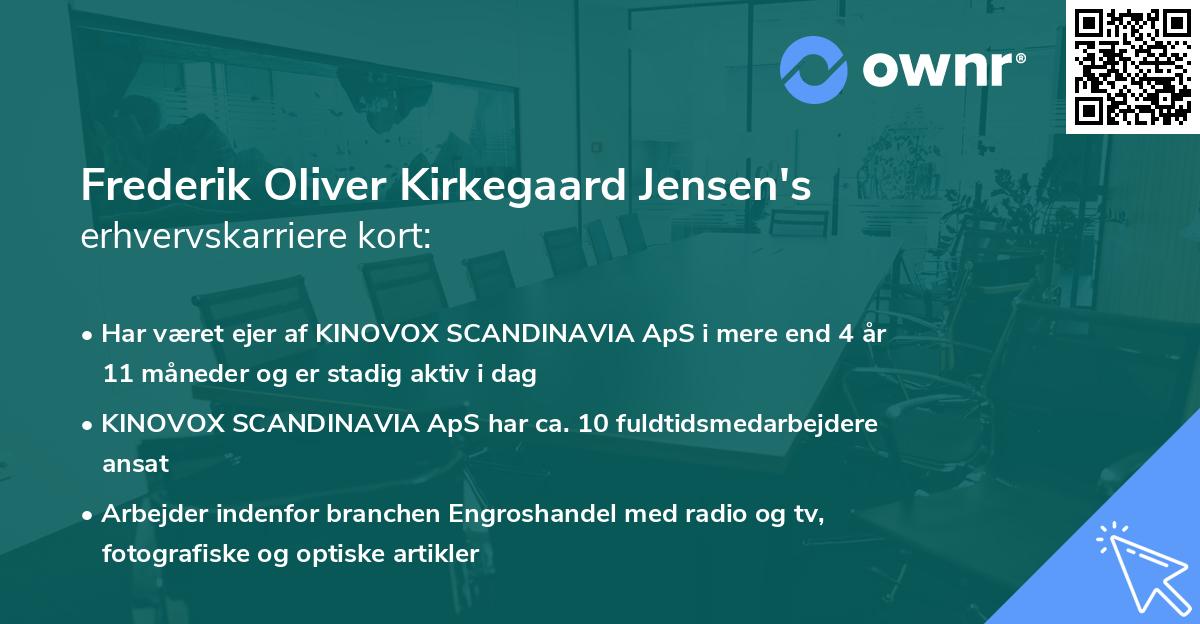 Frederik Oliver Kirkegaard Jensen's erhvervskarriere kort