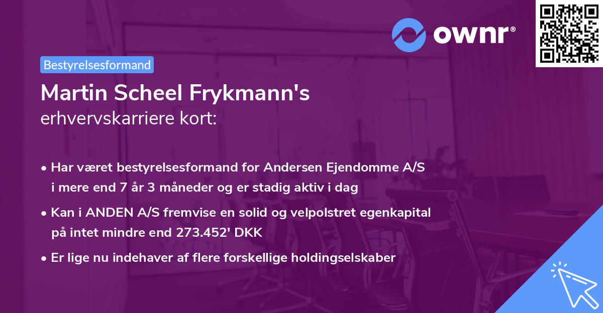 Martin Scheel Frykmann's erhvervskarriere kort