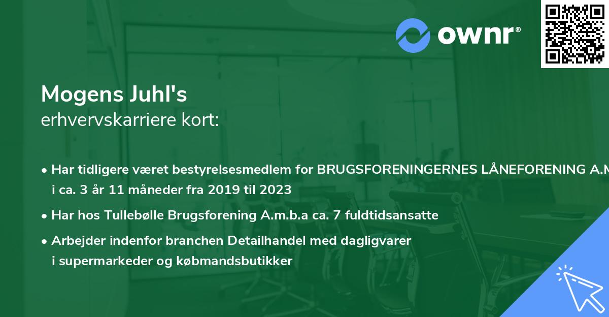 Mogens Juhl's erhvervskarriere kort