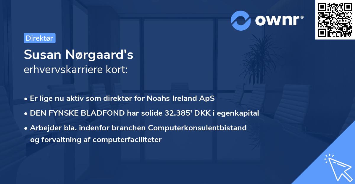 Susan Nørgaard's erhvervskarriere kort