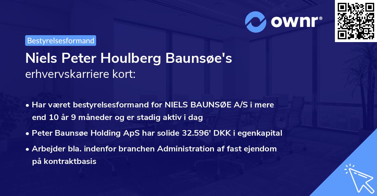 Niels Peter Houlberg Baunsøe's erhvervskarriere kort