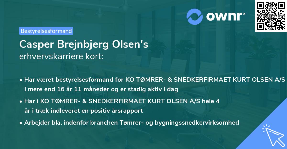 Casper Brejnbjerg Olsen's erhvervskarriere kort
