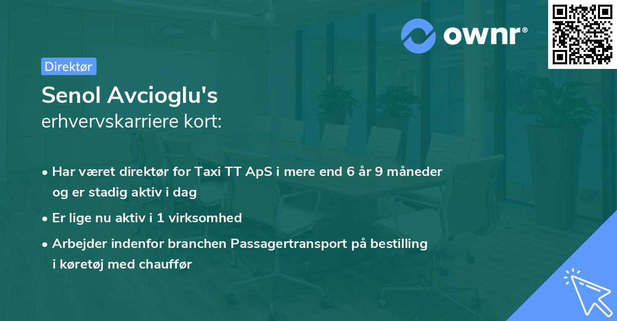 Senol Avcioglu's erhvervskarriere kort