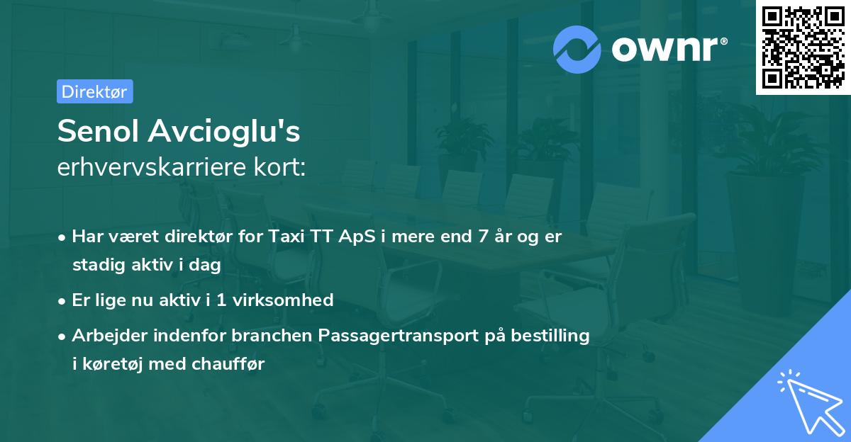 Senol Avcioglu's erhvervskarriere kort