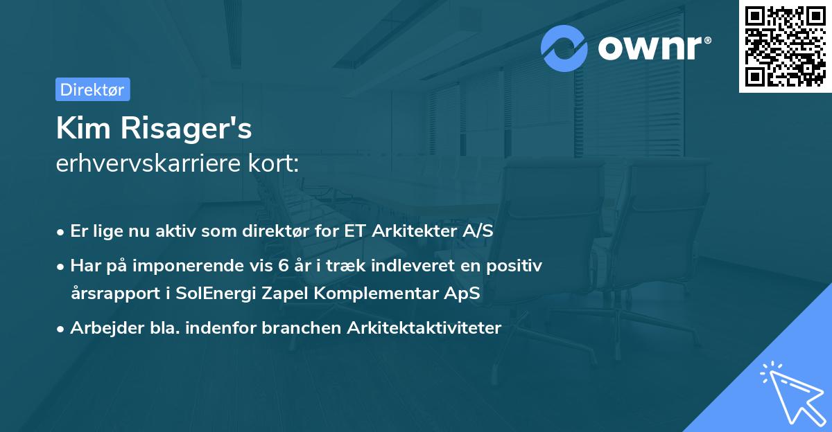 Kim Risager's erhvervskarriere kort