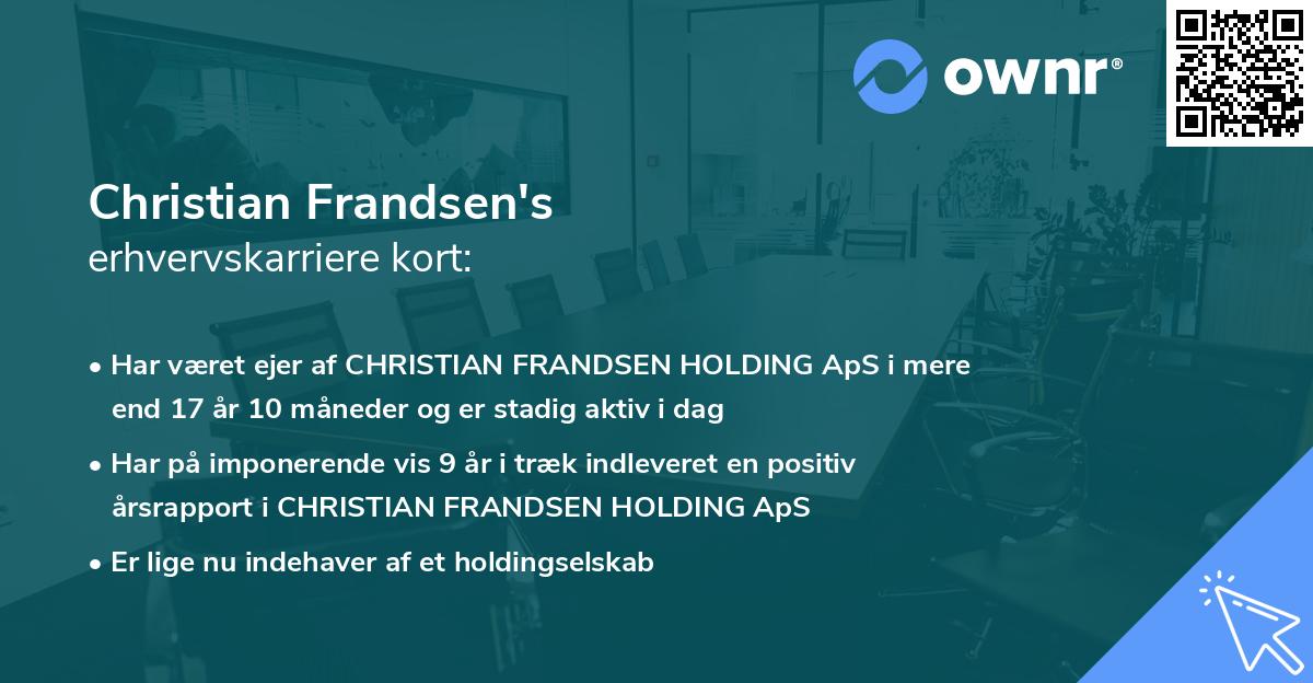 Christian Frandsen's erhvervskarriere kort