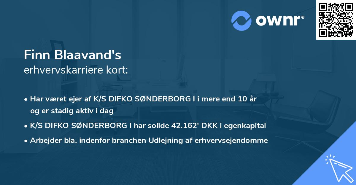 Finn Blaavand's erhvervskarriere kort