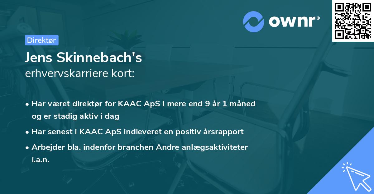 Jens Skinnebach's erhvervskarriere kort