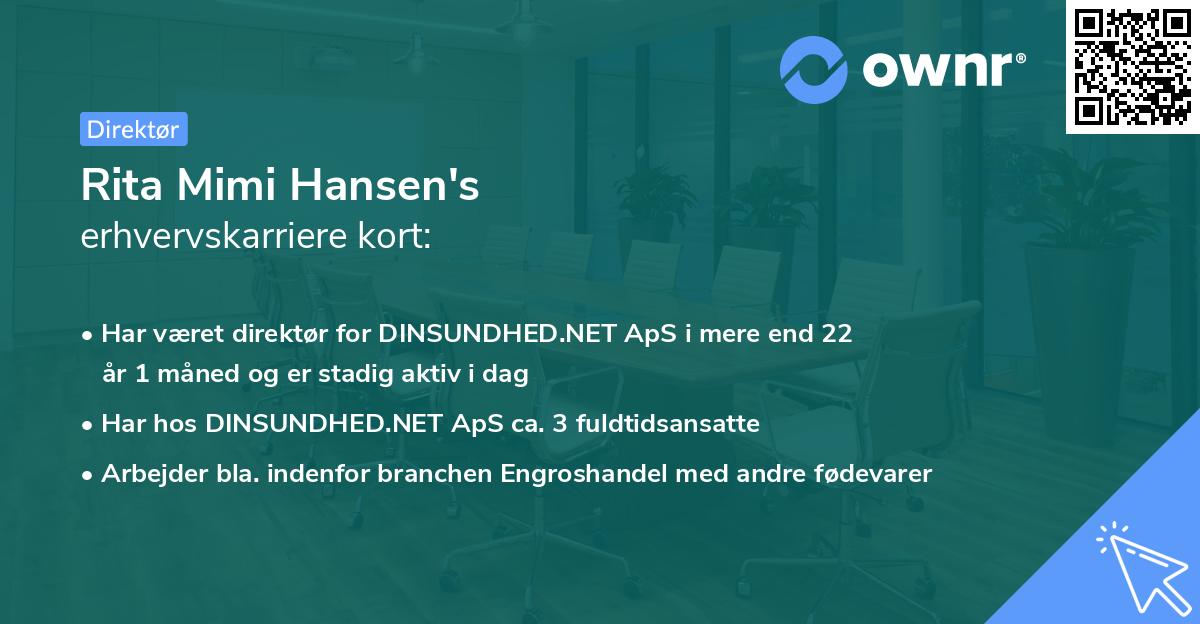 Rita Mimi Hansen's erhvervskarriere kort