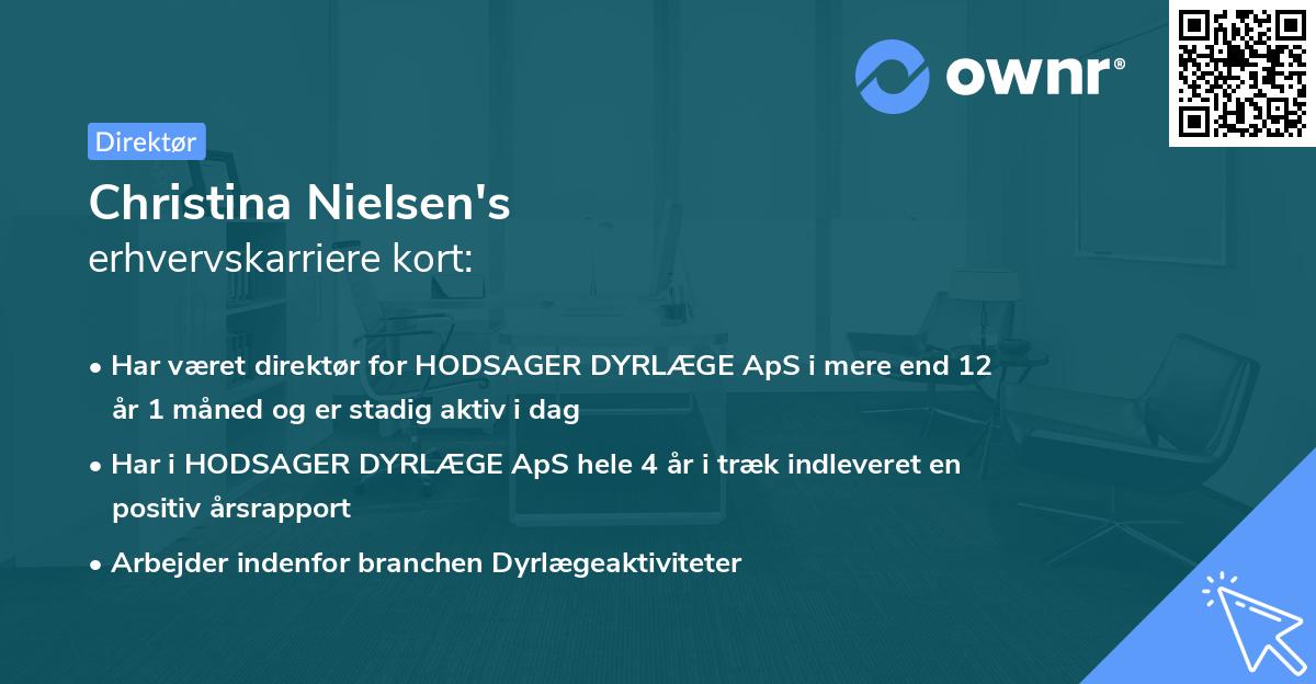 Christina Nielsen's erhvervskarriere kort