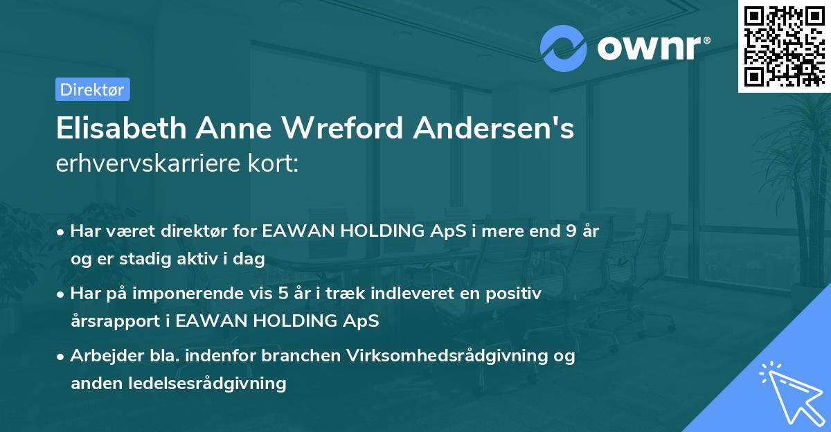 Elisabeth Anne Wreford Andersen's erhvervskarriere kort