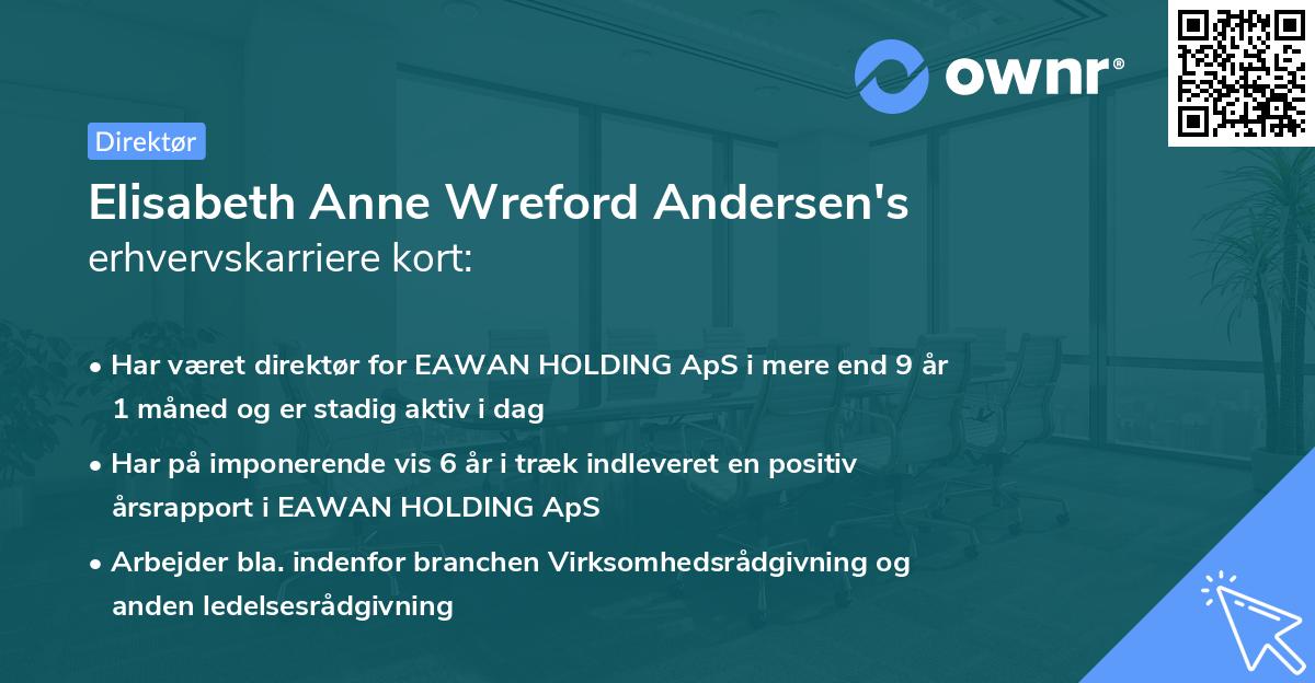 Elisabeth Anne Wreford Andersen's erhvervskarriere kort