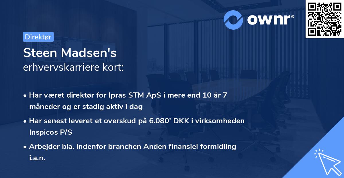 Steen Madsen's erhvervskarriere kort